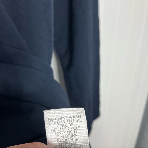 J Jill Top Medium Navy Blue Gray Long Sleeve Stretch Casual Fall Women - Picture 5 of 7